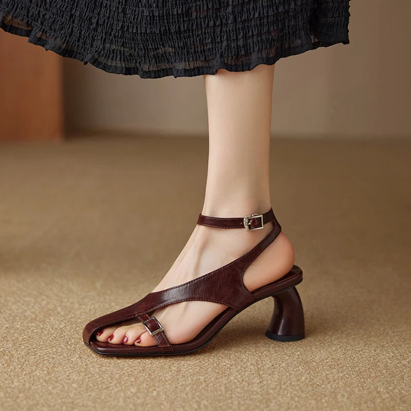 sandale en cuir femme